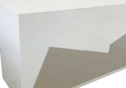 Buffet design laqué blanc et gris à éclairage led | Kroma