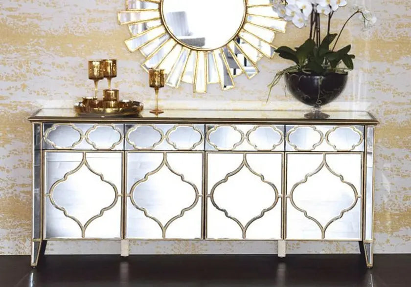 Buffet miroir doré vénitien pour salle à manger | Zevo