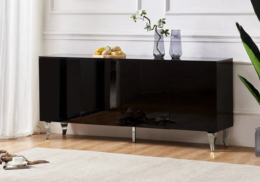 Buffet noir laqué design pour la salle à manger | Zurik
