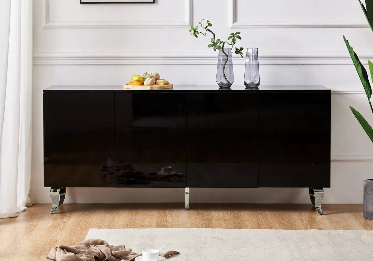 Buffet noir laqué design pour la salle à manger | Zurik