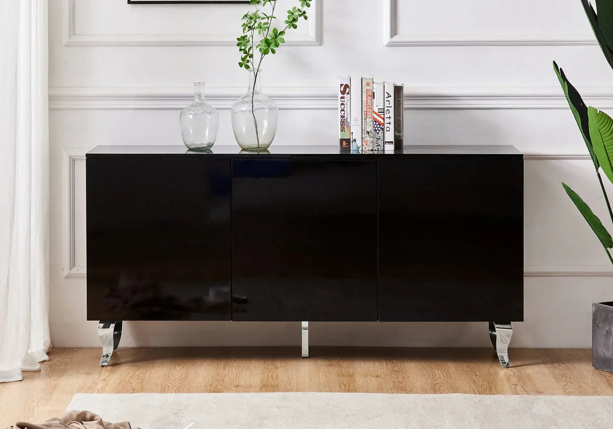 Buffet noir laqué design pour la salle à manger | Zurik