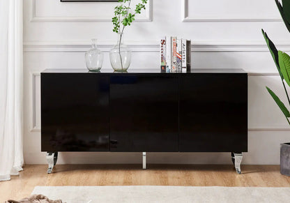 Buffet noir laqué design pour la salle à manger | Zurik