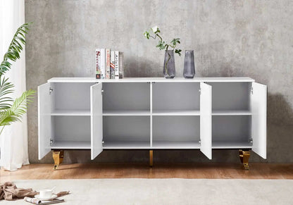 Buffet noir laqué et doré design pour salon | Zurik