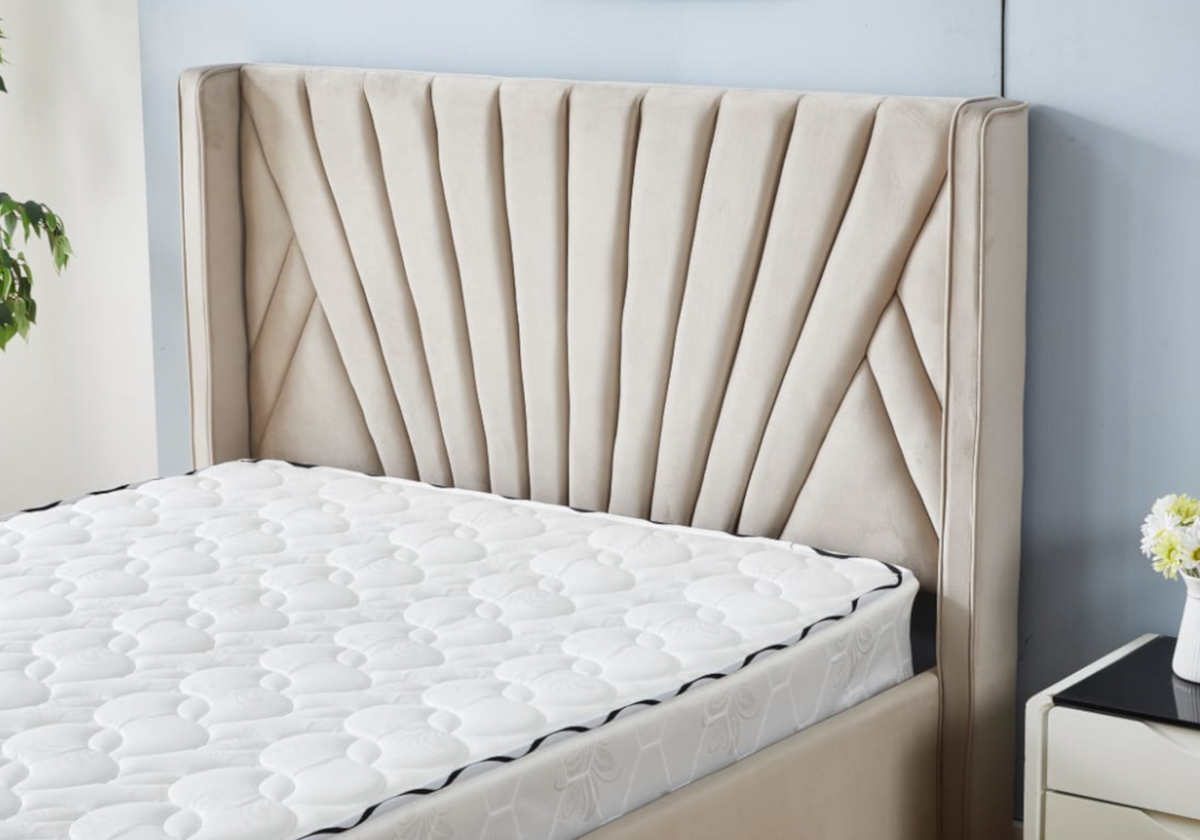 Cadre de lit 2 places en taupe design | Kaelo