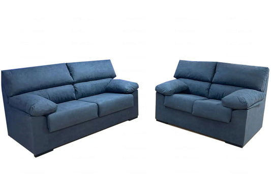 Ensemble canapé 3+2 places tissu bleu moderne | Zylos