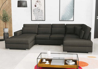 Canapé d'angle u modulable en anthracite | Kroma