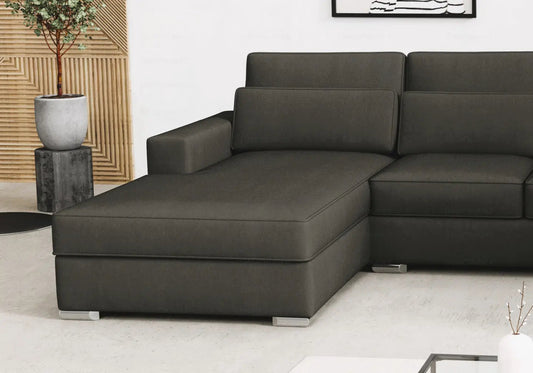Canapé d'angle u modulable en anthracite | Kroma