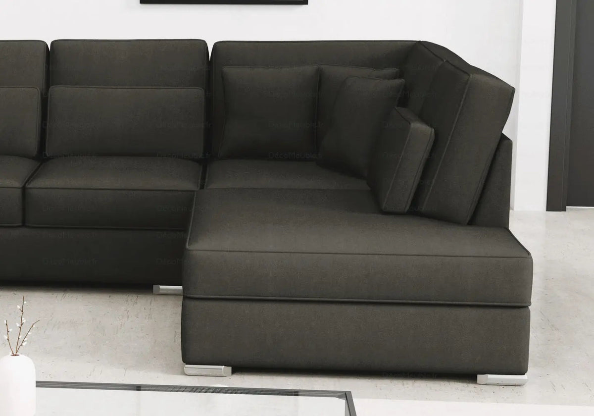 Canapé d'angle u modulable en anthracite | Kroma