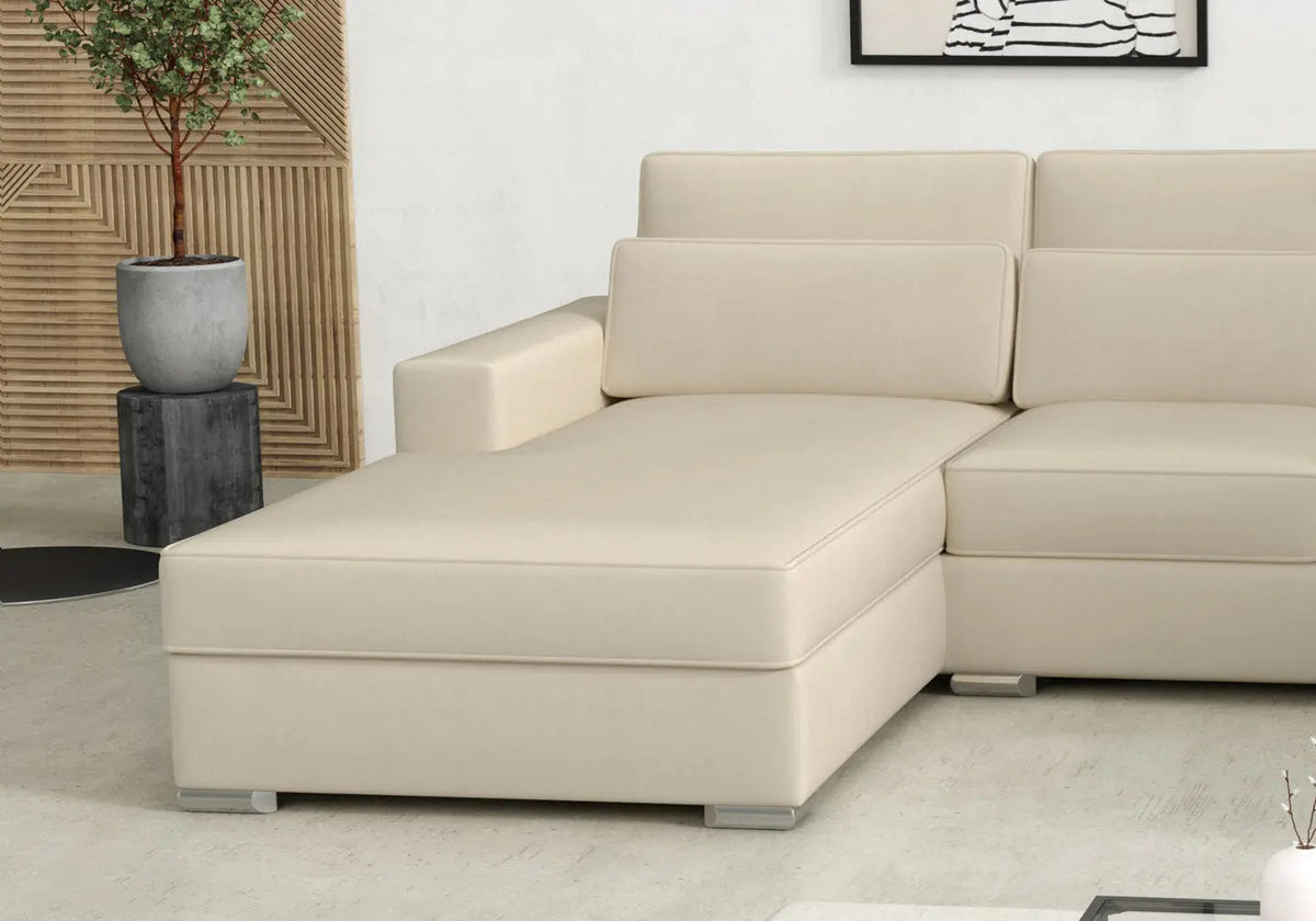 Canapé d'angle en u modulaire en beige | Kroma