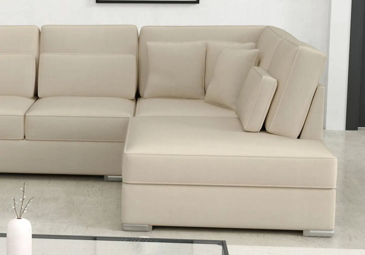Canapé d'angle en u modulaire en beige | Kroma