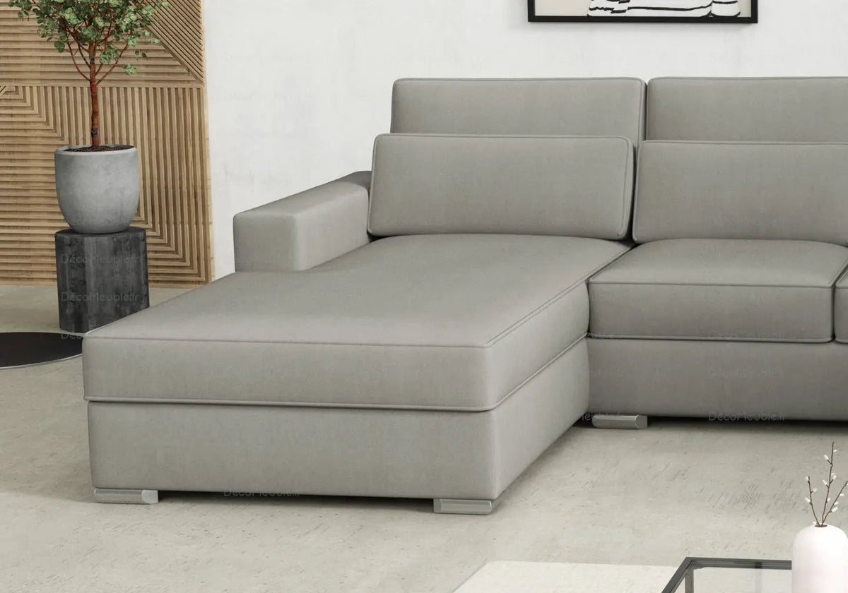 Canapé d'angle en u modulable en gris | Kroma