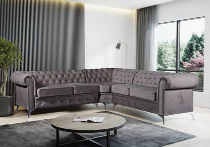 Canapé d'angle chesterfield anthracite | Nexo