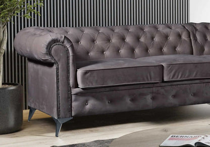 Canapé d'angle chesterfield anthracite | Nexo