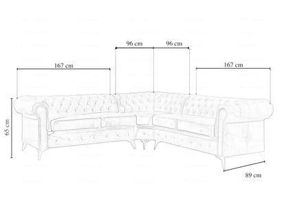 Canapé d'angle chesterfield en beige | Nexo