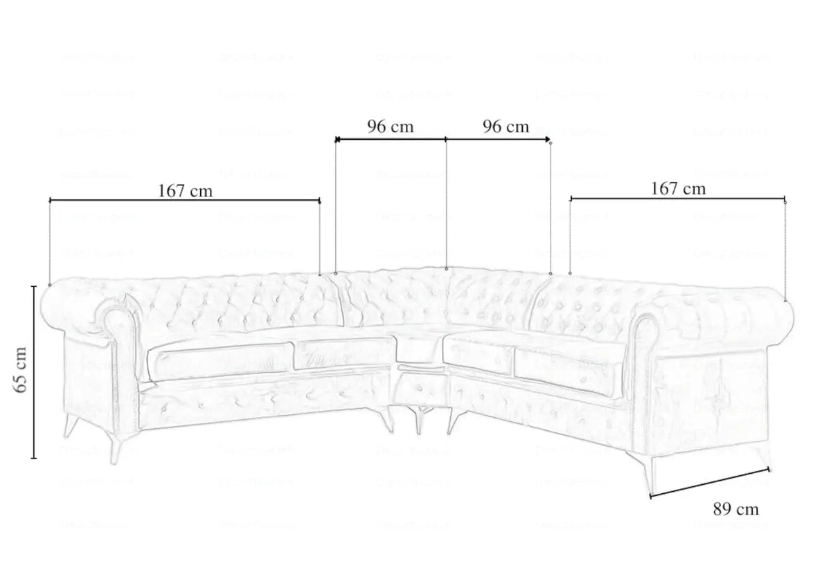 Canapé d'angle chesterfield capitonné gris | Nexo