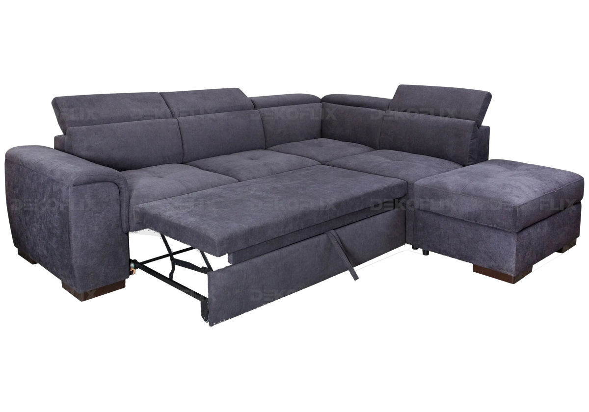 Canapé d'angle convertible tissu anthracite | Kova