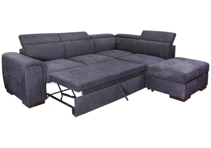Canapé d'angle convertible tissu anthracite | Kova