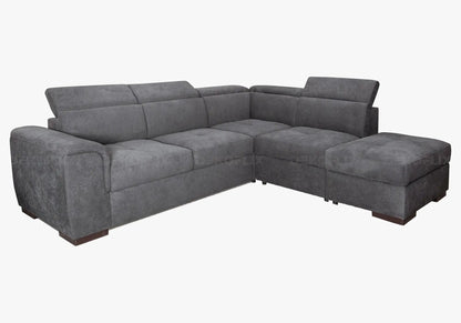 Canapé d'angle convertible en microfibre gris | Kova
