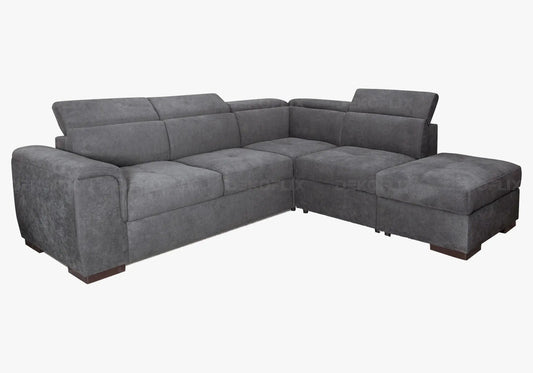 Canapé d'angle convertible en microfibre gris | Kova