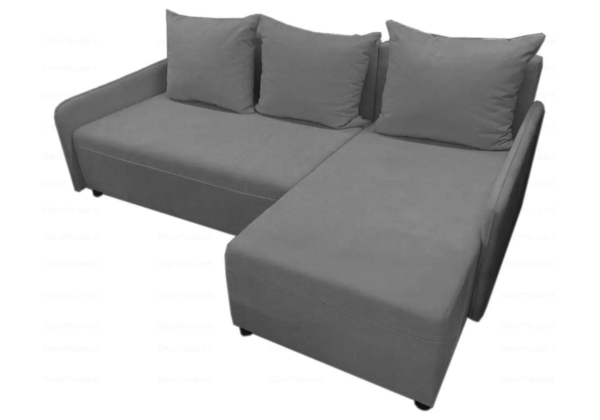 Canapé d'angle convertible bleu pour petit espace | Kibo
