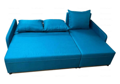 Canapé d'angle convertible lit tissu gris | Kibo