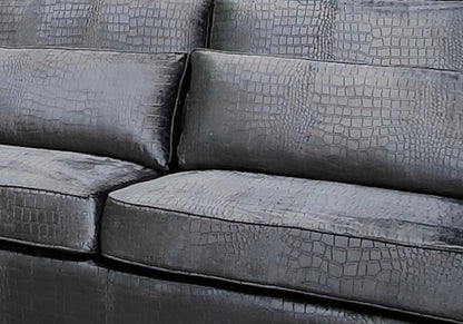 Canapé d'angle tissu effet croco anthracite | Kroma