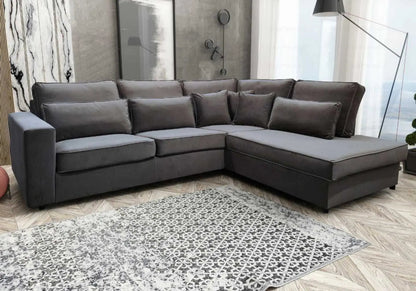 Canapé d'angle modulable tissu effet croco taupe | Kroma