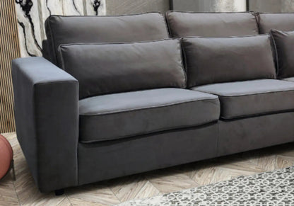 Canapé d'angle modulable tissu effet croco taupe | Kroma
