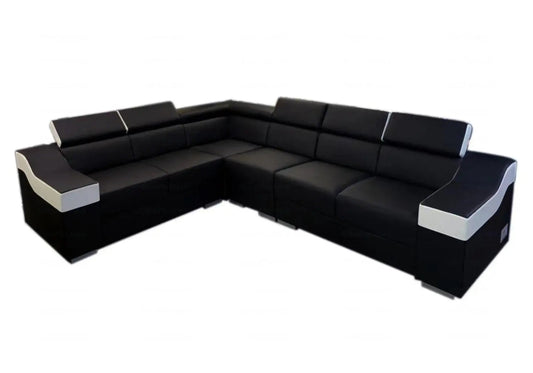 Canapé d'angle design bicolore noir et blanc | Kivox