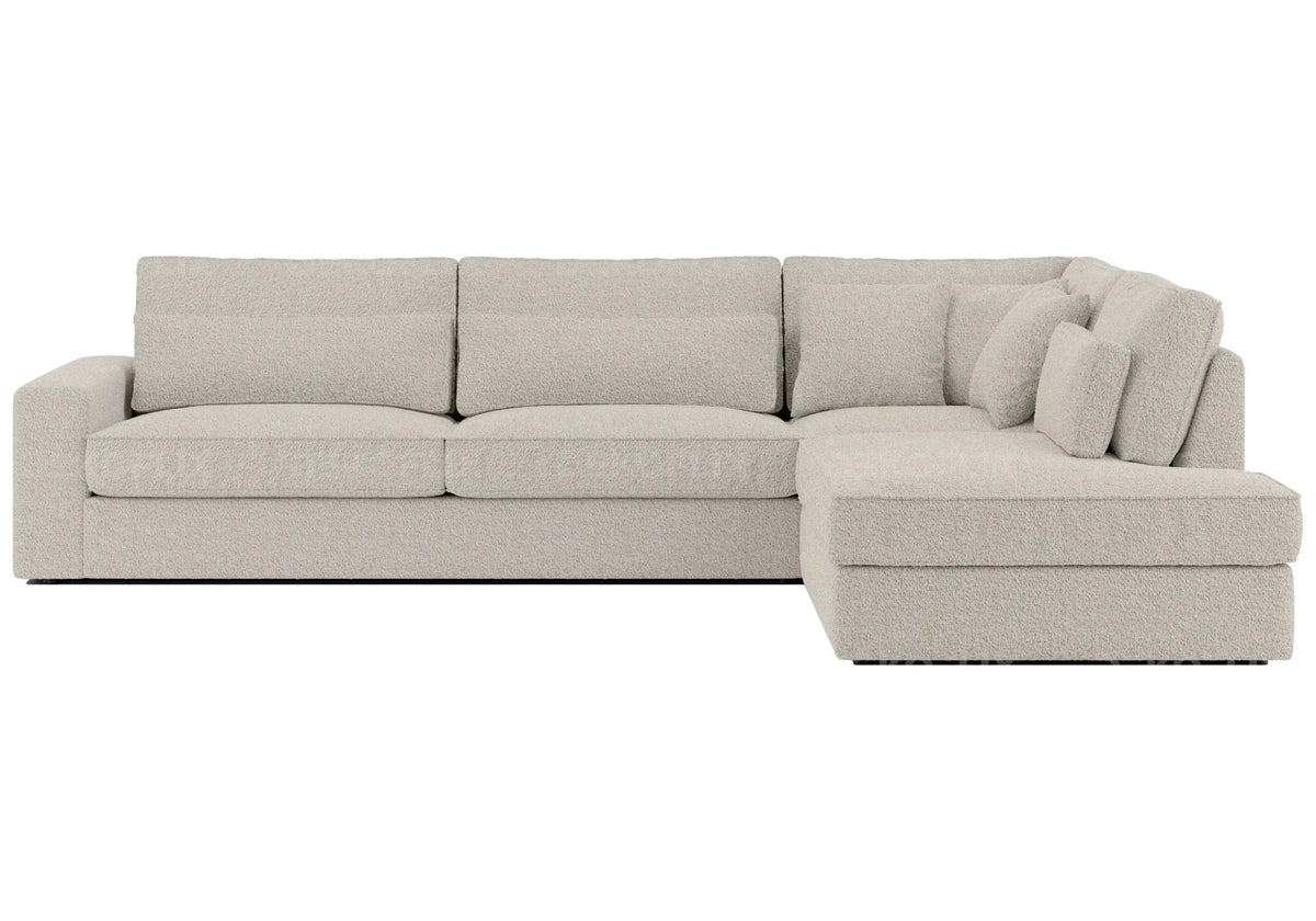 Canapé d'angle moderne tissu doudou boucle | Zylo