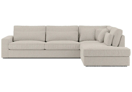 Canapé d'angle moderne tissu doudou boucle | Zylo