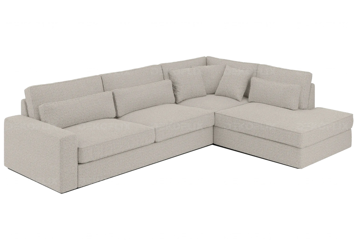 Canapé d'angle moderne tissu doudou boucle | Zylo