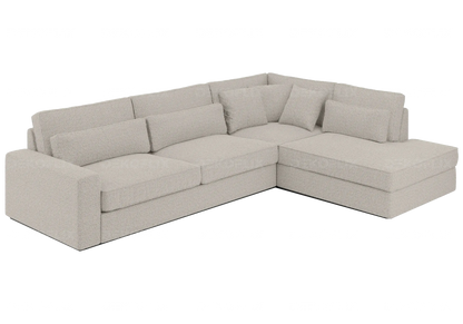 Canapé d'angle moderne tissu doudou boucle | Zylo