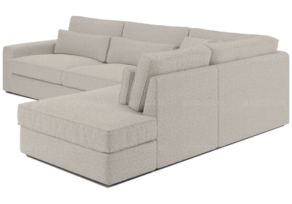 Canapé d'angle moderne tissu doudou boucle | Zylo