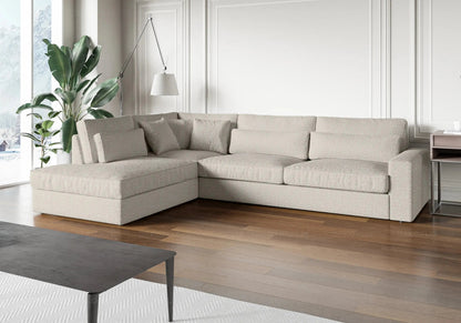 Canapé d'angle moderne tissu doudou boucle | Zylo
