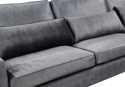 Canapé d'angle modulable anthracite avec méridienne | Kroma