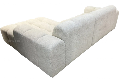 Canapé d'angle moderne en doudou boucle blanc | Vexta