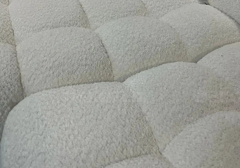 Canapé d'angle moderne convertible boucle blanc | Nexa