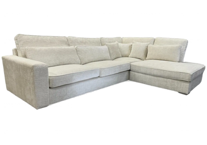 Canapé d'angle moderne tissu blanc pour salon | Kova
