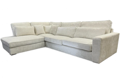 Canapé d'angle moderne tissu blanc pour salon | Kova