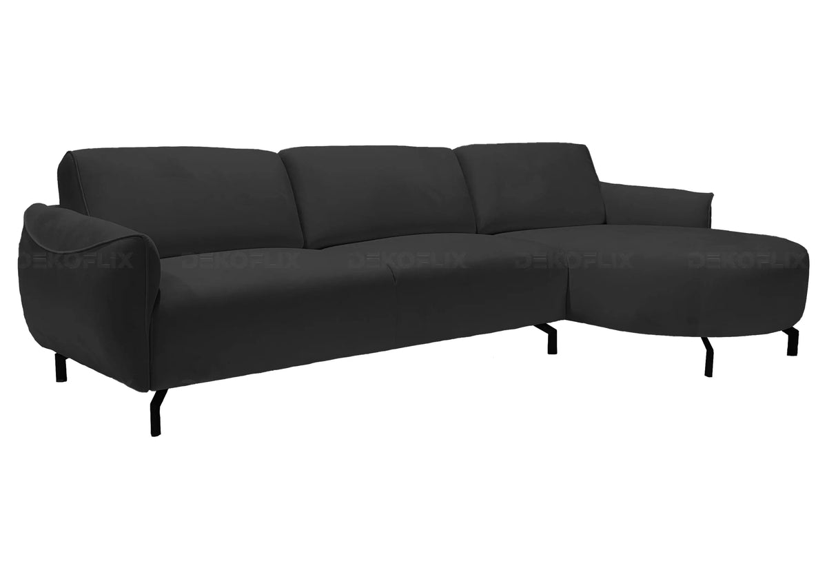 Canapé d'angle moderne en anthracite | Kivo