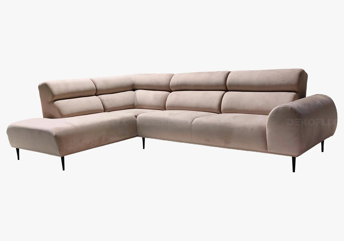 Canapé d'angle moderne en beige 285x200 cm | Orivo