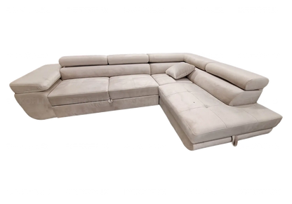 Canapé d'angle moderne convertible en beige | Aven