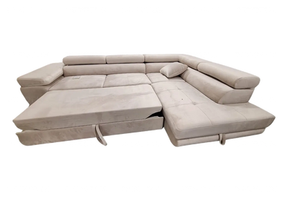 Canapé d'angle moderne convertible en beige | Aven