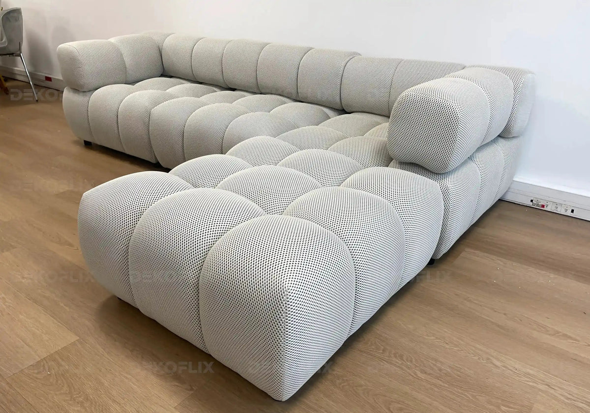 Canapé d'angle modulable tissu beige 285 cm | Zuvo