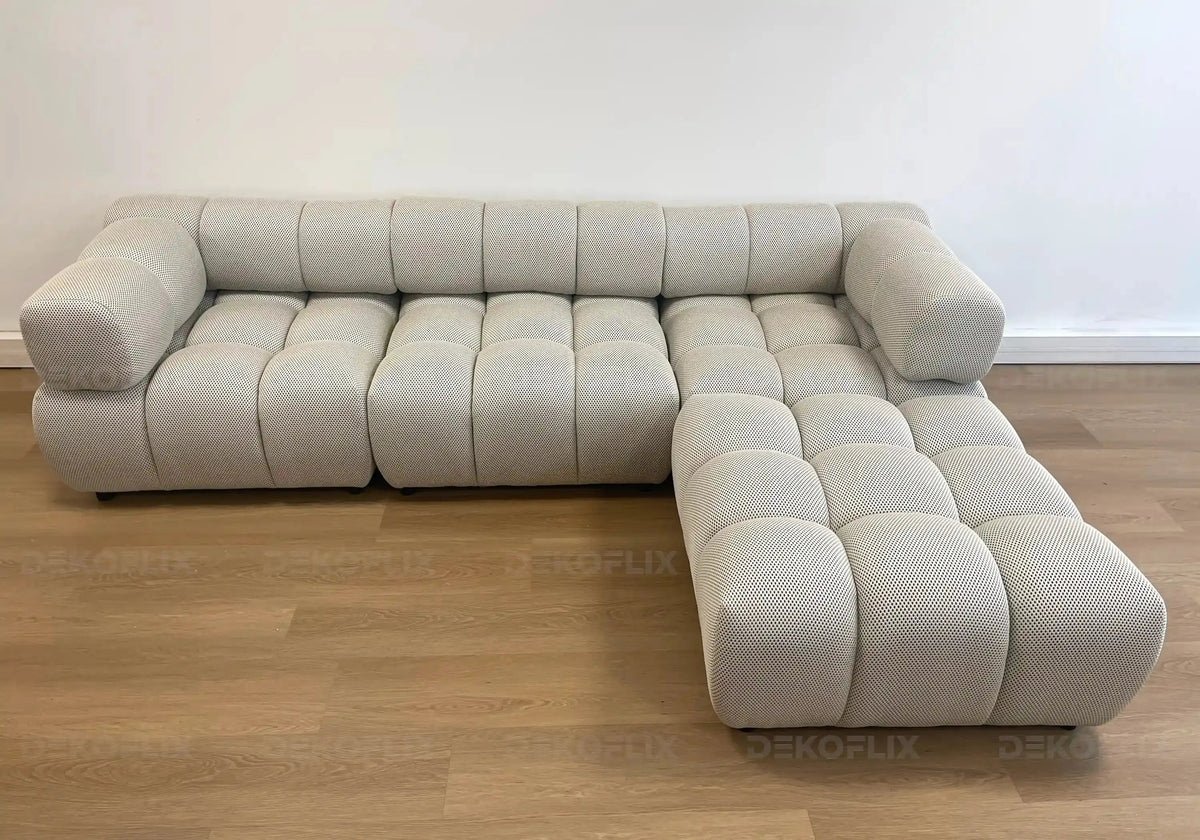 Canapé d'angle modulable tissu beige 285 cm | Zuvo