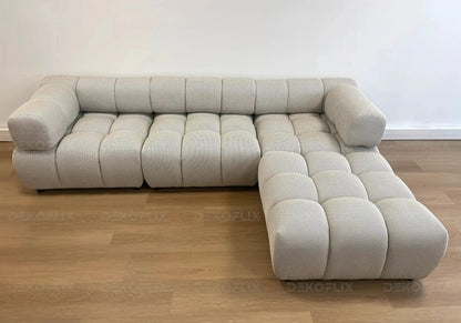 Canapé d'angle modulable tissu beige 285 cm | Zuvo