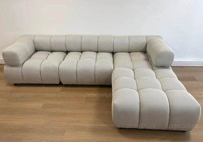 Canapé d'angle modulable tissu beige 285 cm | Zuvo