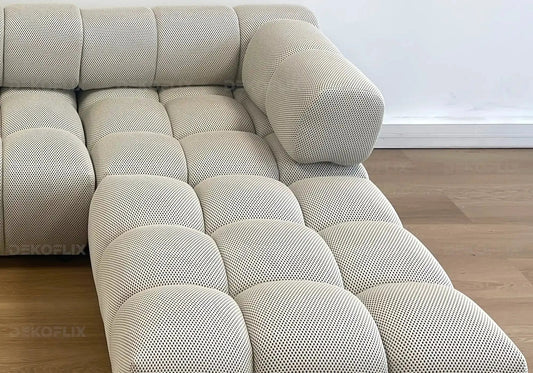 Canapé d'angle modulable tissu beige 285 cm | Zuvo