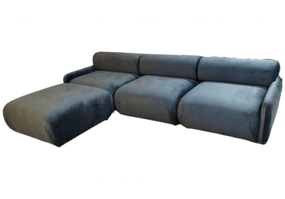 Canapé d'angle modulable en anthracite | Zuva